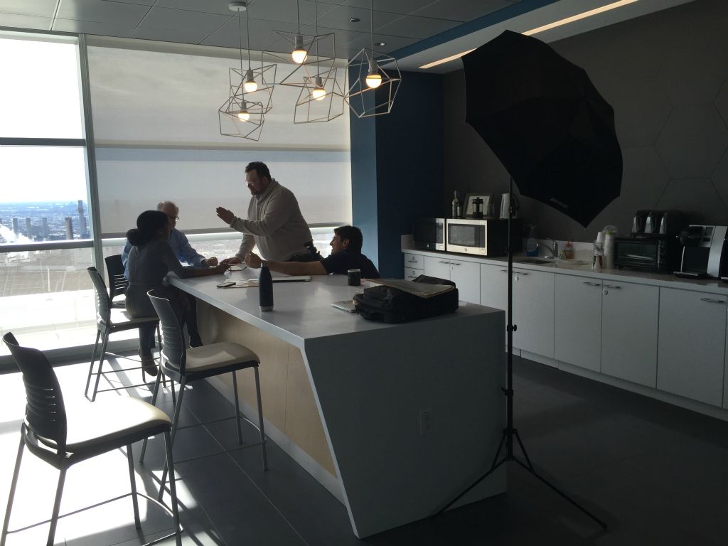 The kitchenette at the Center for Digital Health offered a bright backdrop for photos by Tommy Leonardi.